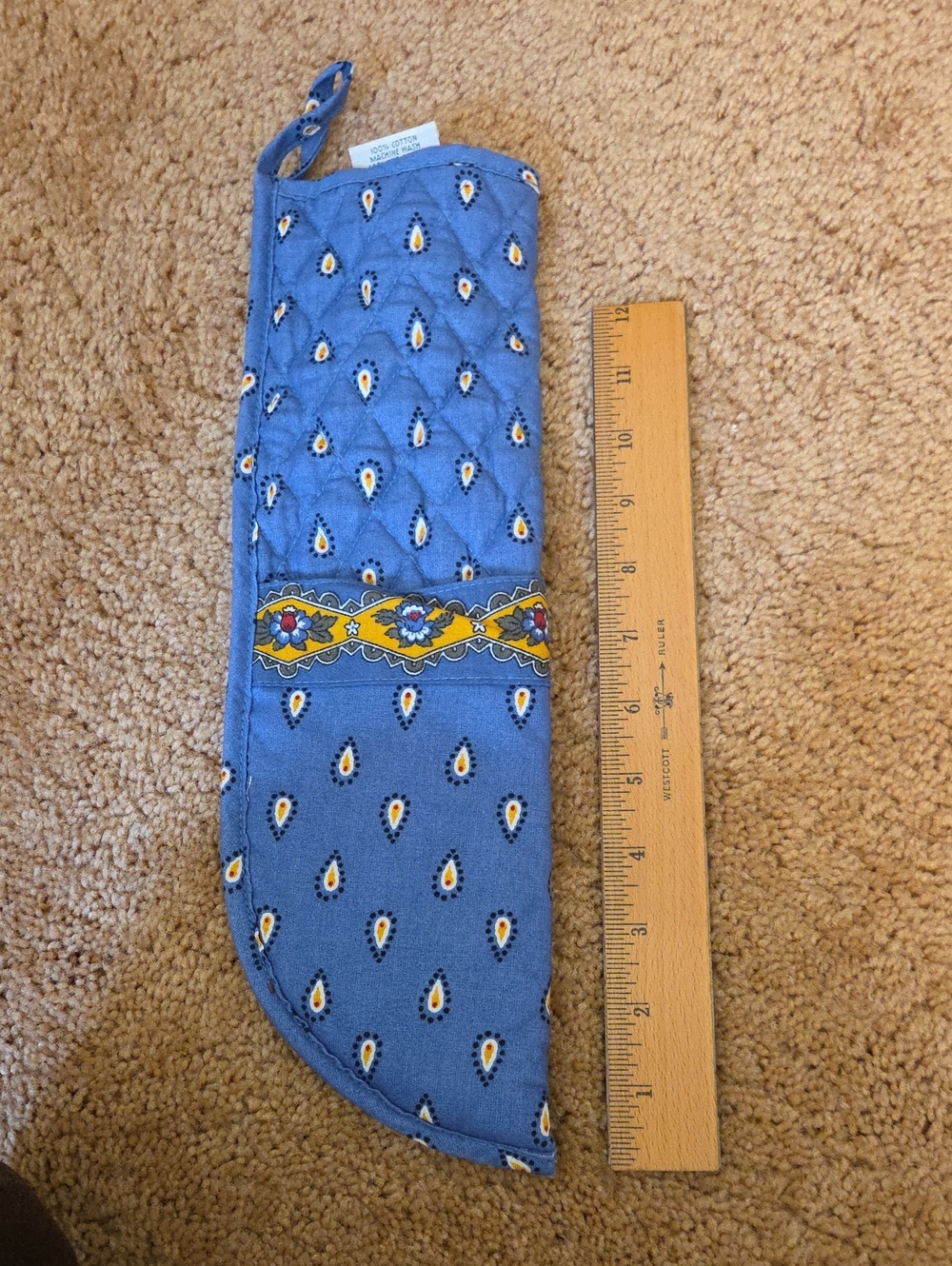 Vera Bradley Quilted Blue Printed Curling Iron Holder